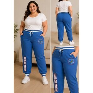 Sailor Moon Blue Graphic Jogger Sweatpants Womens 2X New With Tags Anime Lounge